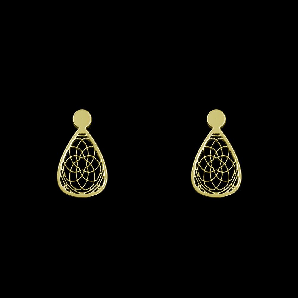 گوشواره طلا 18 عیار زنانه مدوپد مدل هندسی کد GA1-13318 -  - 1