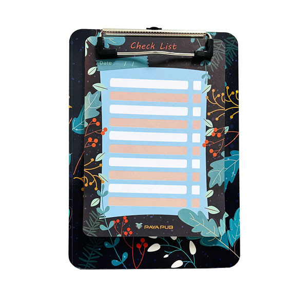 تخته شاسی پایاپاب مدل چک لیست طرح برگ آبی سایز A5 به همراه کاغذ یادداشت