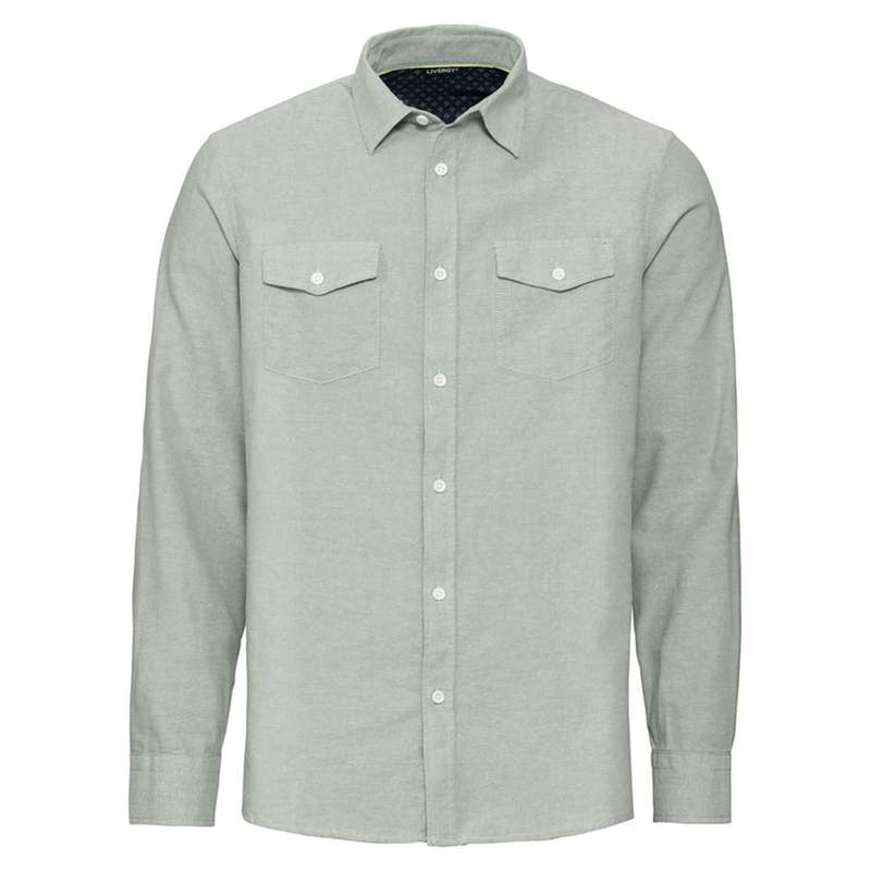 پیراهن آستین بلند مردانه لیورجی مدل ساده کد Antic2022LG رنگ سبز
