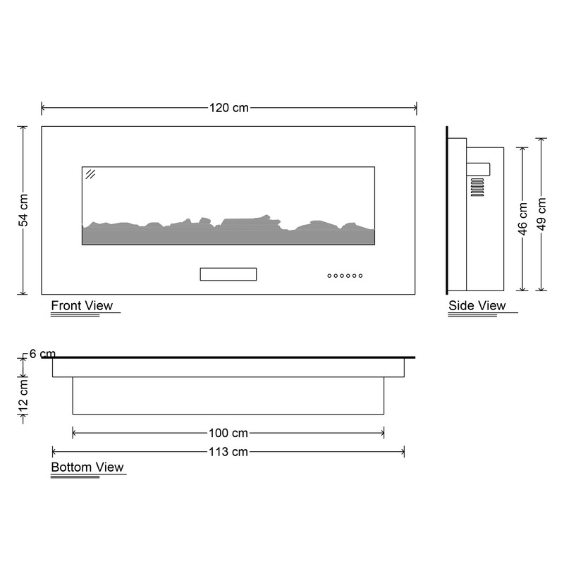 شومینه برقی شومینه  اچ بی مدل HB 120S