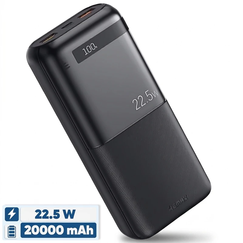 پاوربانک 22.5 وات ریمکس مدل RPP-72 ظرفیت 20000 میلی آمپر ساعت