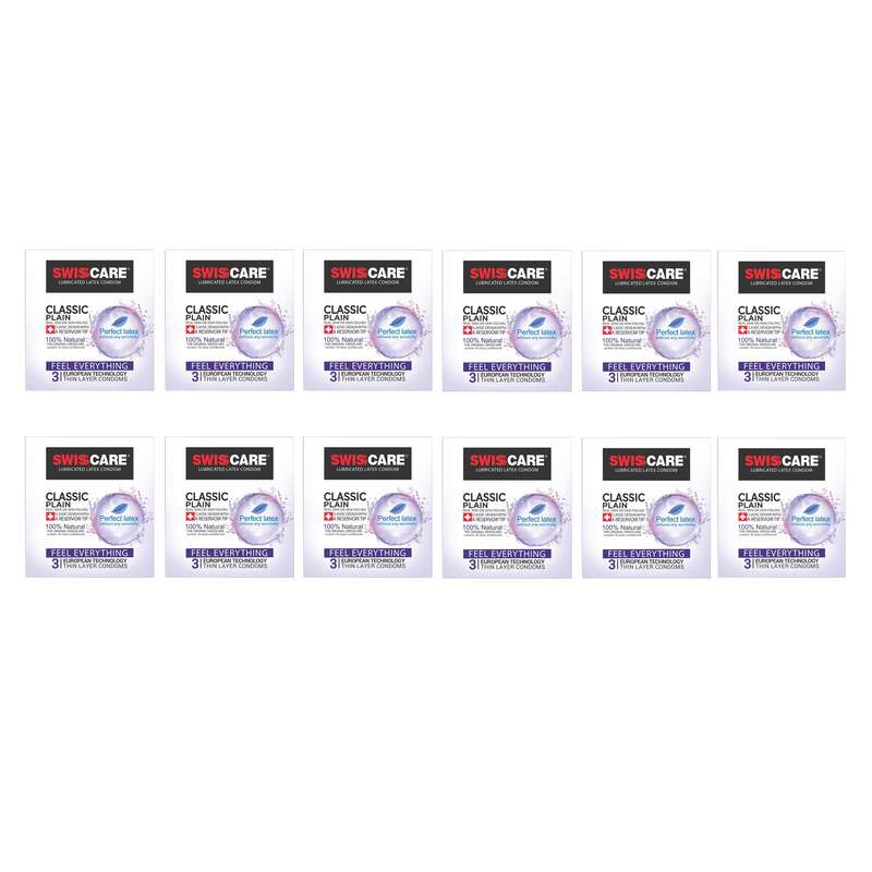 کاندوم سوئیس کر مدل Classic Plain مجموعه 12 عددی