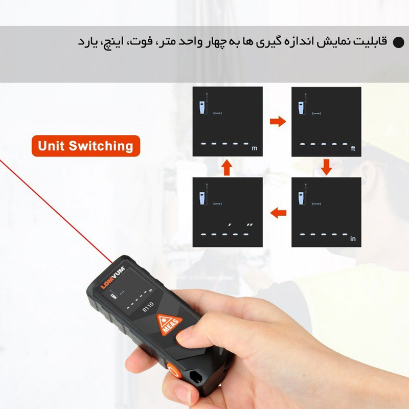 رول متر لیزری لامویوم مدل R110