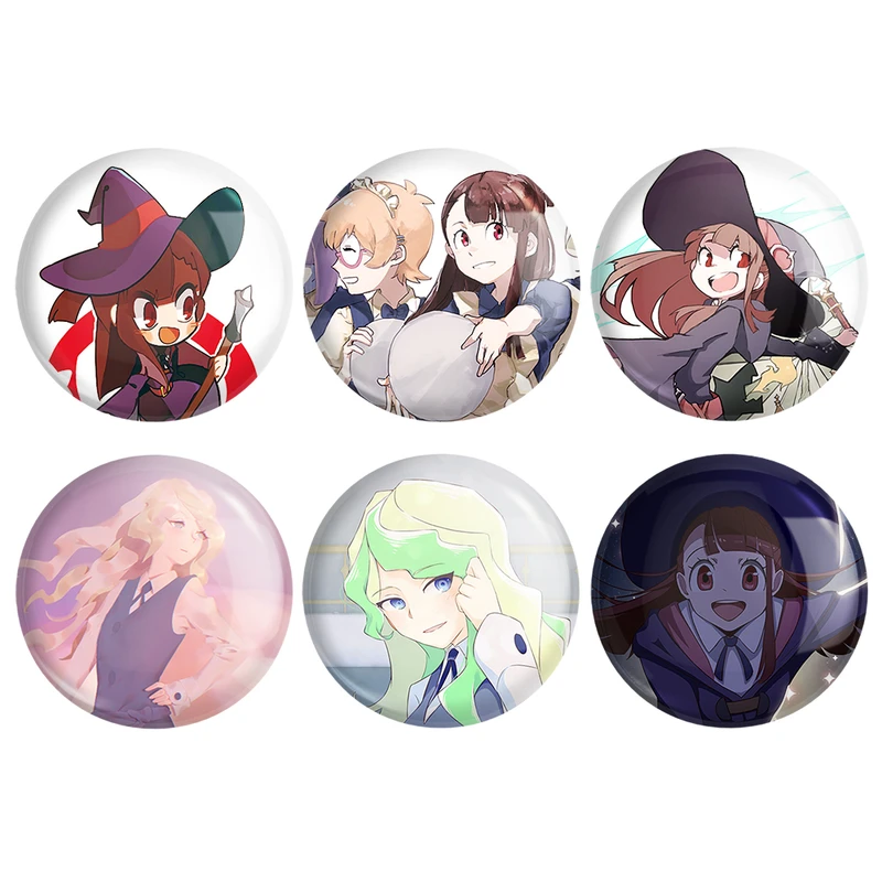 مگنت خندالو طرح انیمه جادوگران کوچک Little Witch Academia کد 1407A مجموعه 6 عددی