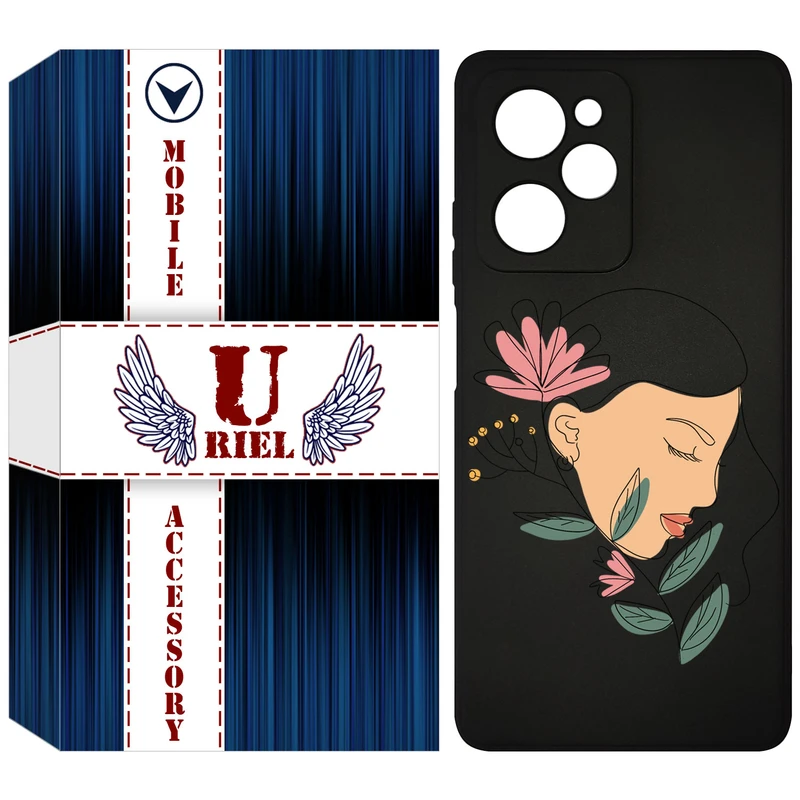 کاور یوریل قاب مدل KSH کد 53 طرح صورت زن مناسب برای گوشی موبایل شیائومی Poco X5 Pro / Redmi Note 12 Pro 5G