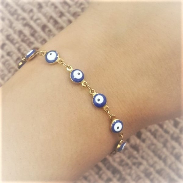 دستبند زنانه طرح چشم نظر مدل استیل دستبند زنانه طرح چشم نظر مدل استیل