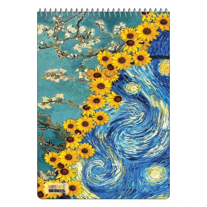 دفتر شطرنجی 100 برگ کارنیکا طرح شب پرستاره فانتزی ون گوگ Fantasy Starry Night Van Gogh کد 11184