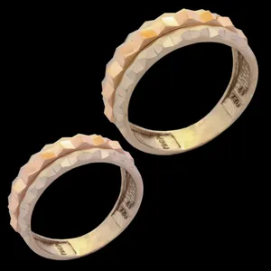 ست حلقه طلا 18 عیار طلای مستجابی مدل راد T387 کد 5954