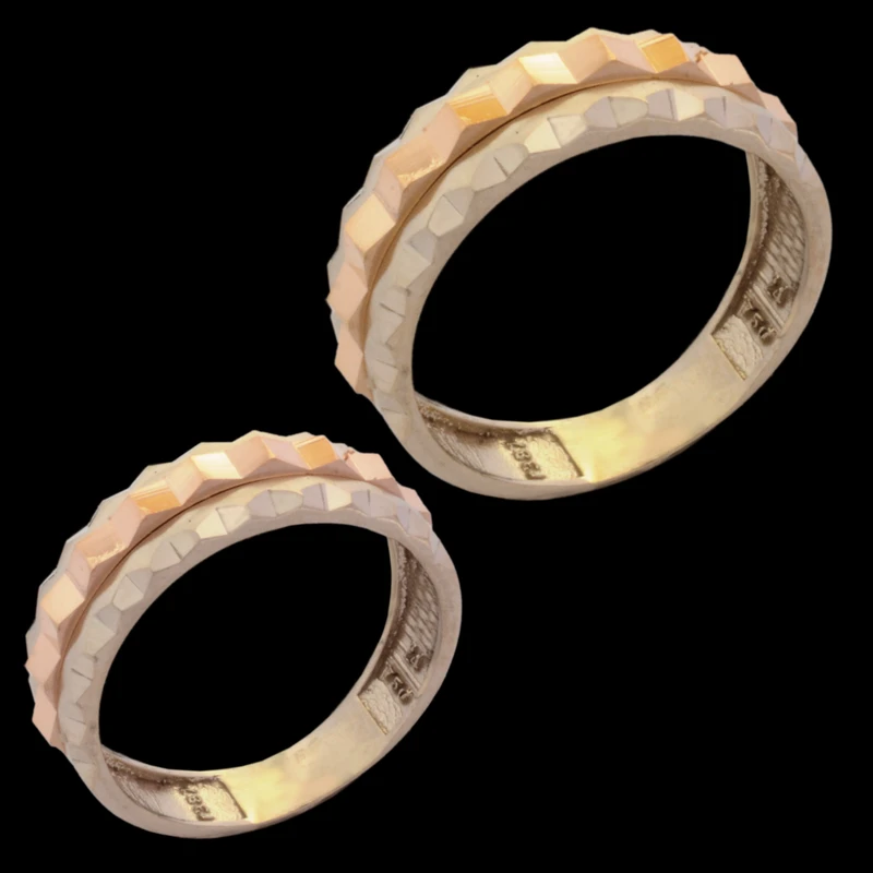 ست حلقه طلا 18 عیار طلای مستجابی مدل راد T387 کد 5954