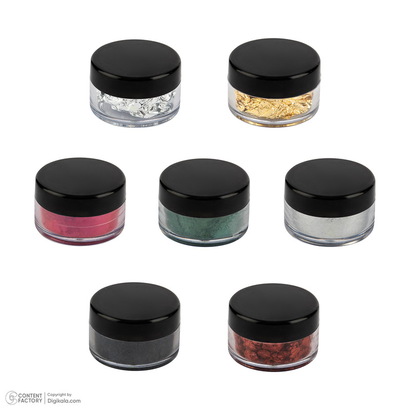 رنگ پودری رزین اپوکسی مدل صدفی مجموعه 17 عددی