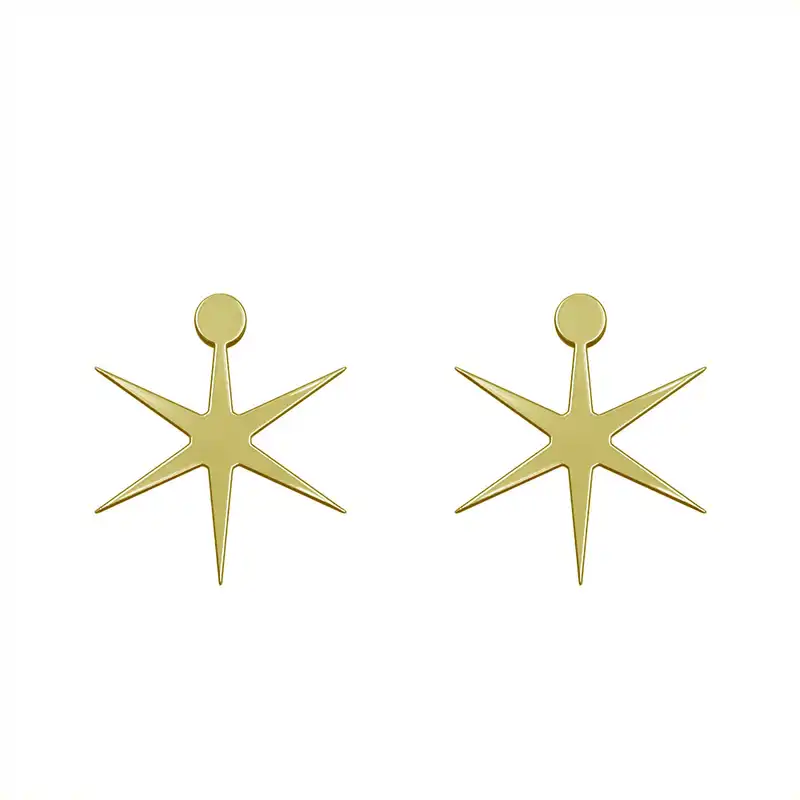 گوشواره طلا 18 عیار زنانه مدوپد مدل ستاره کد GA1-15437