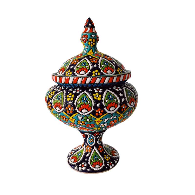 شکلات خوری میناکاری مدل پایه دار کد 03