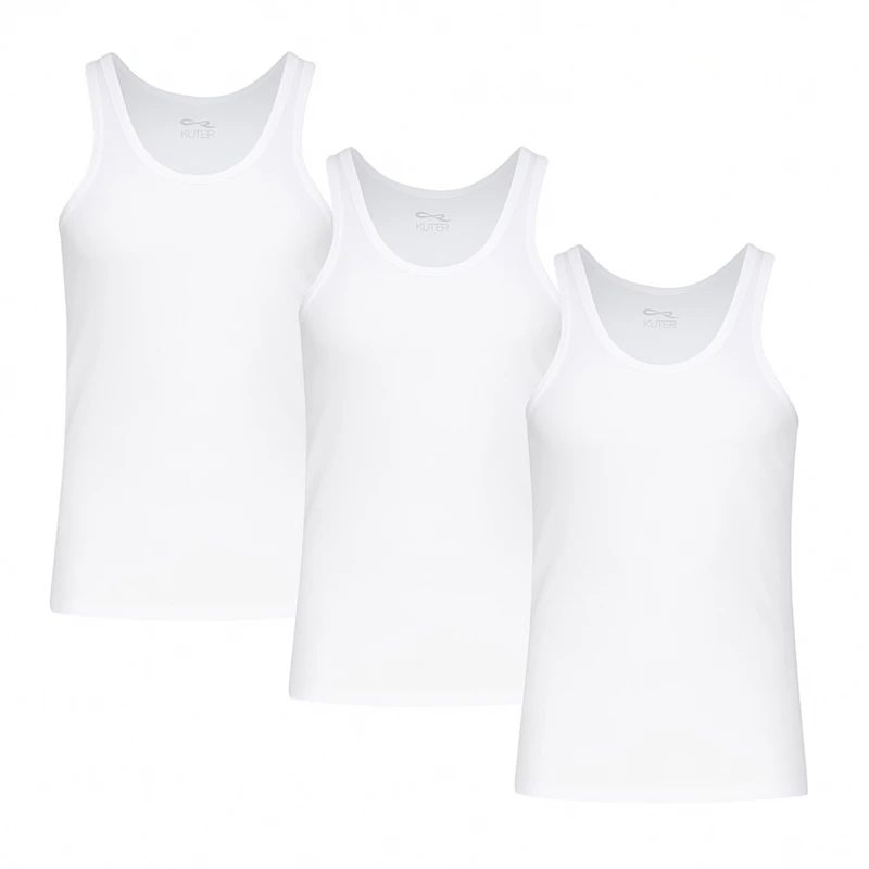 زیرپوش رکابی یقه گرد مردانه مدل AB13 مجموعه 3 عددی