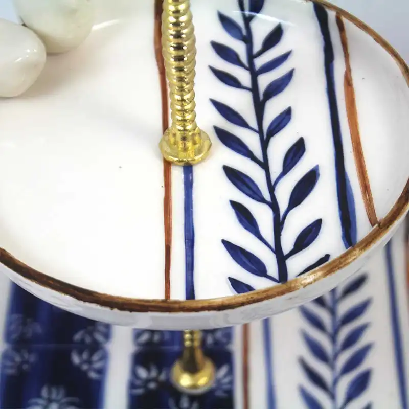 شیرینی خوری سرامیکی طرح پرنده مدل دو طبقه کد sad-26