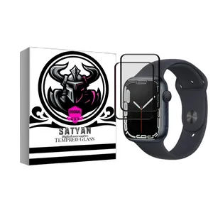  محافظ صفحه نمایش ساتیان گلس مدل PMMA مناسب برای اپل واچ Watch 45mm Series7 Aluminum بسته دوعددی
