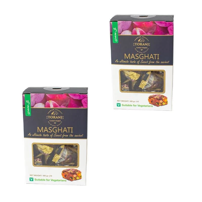 مسقطی گل محمدی پرشین حلوا مسقطی لاری ترنج - 300 گرم مجموعه 2 عددی