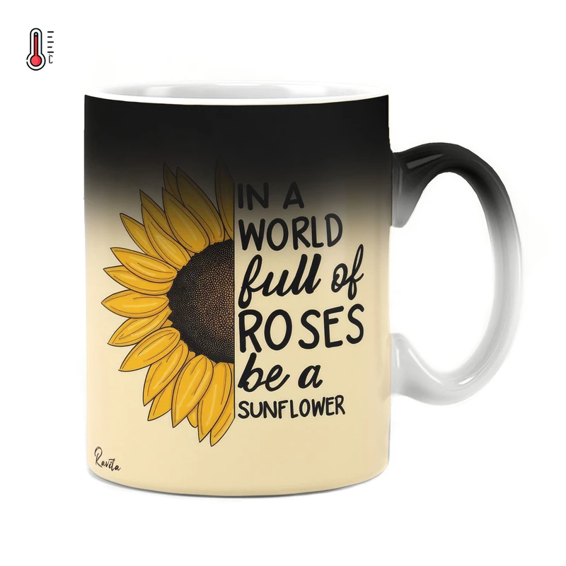 ماگ حرارتی راویتا مدل گل آفتاب گردان کد 3617