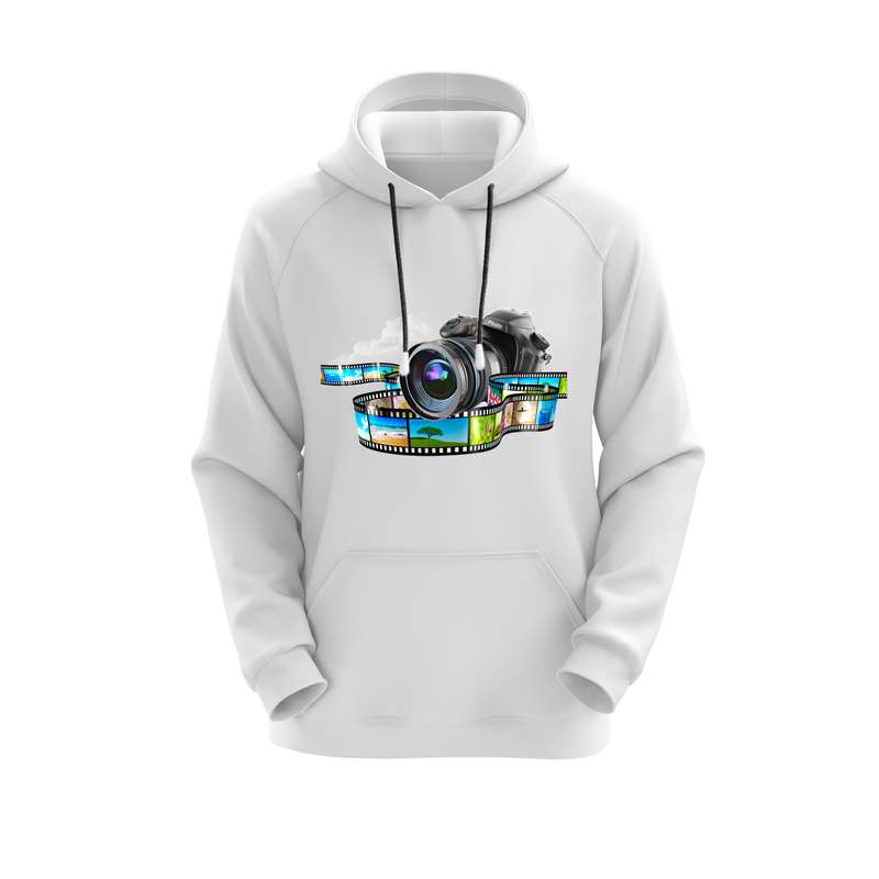 هودی زنانه مدل دوربین کد J129 رنگ سفید