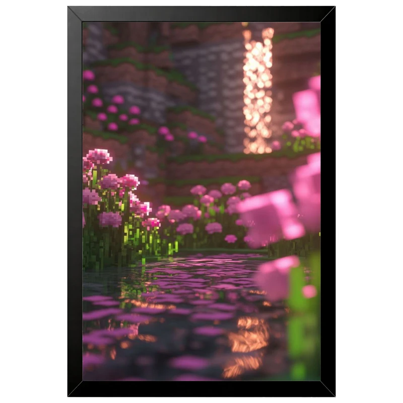 تابلو بکلیت طرح گیمینگ ماینکرفت Minecraft مدل B-po2299 فریم مشکی