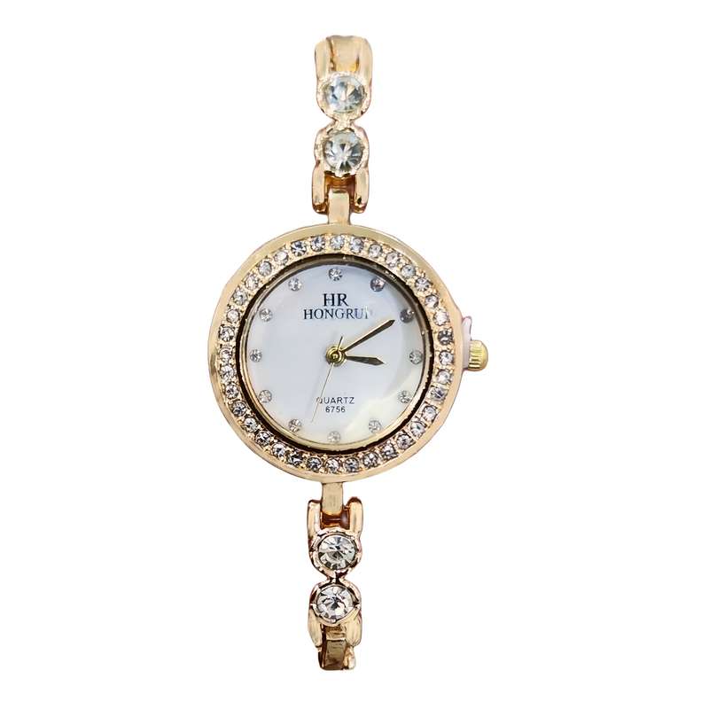 ساعت مچی عقربه ای دخترانه هانگروی مدل نگین دار ساعت مچی عقربه ای دخترانه هانگروی مدل نگین دار