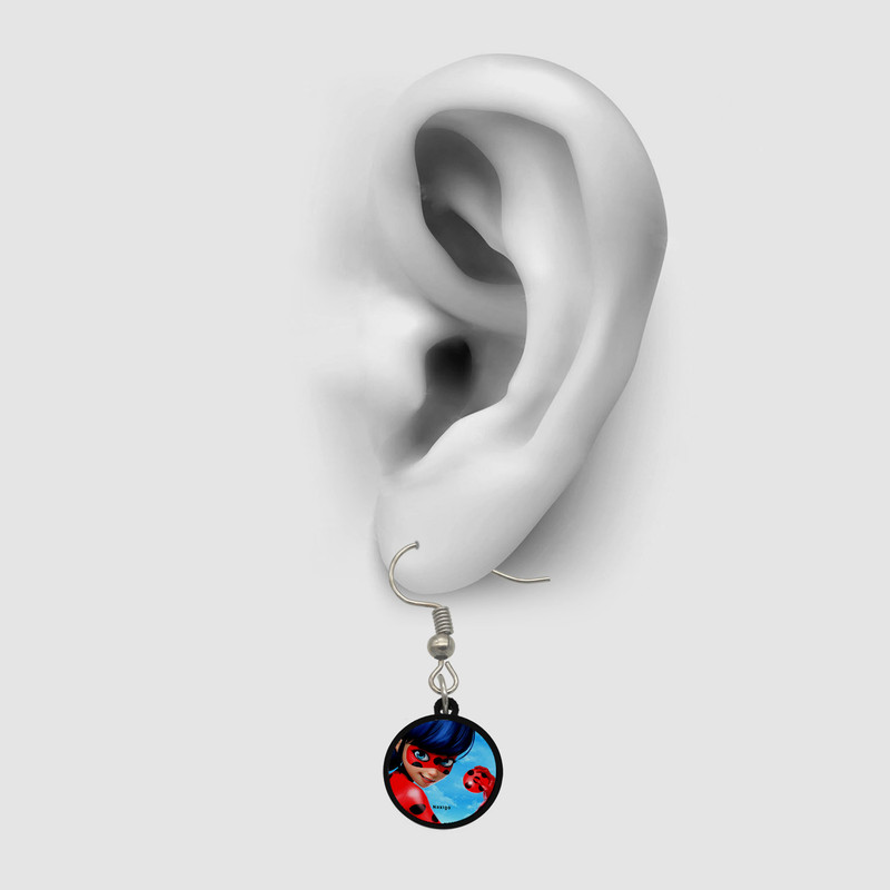 گوشواره زنانه ناکسیگو مدل شب تاب طرح دختر کفشدوزکی کد ES8183