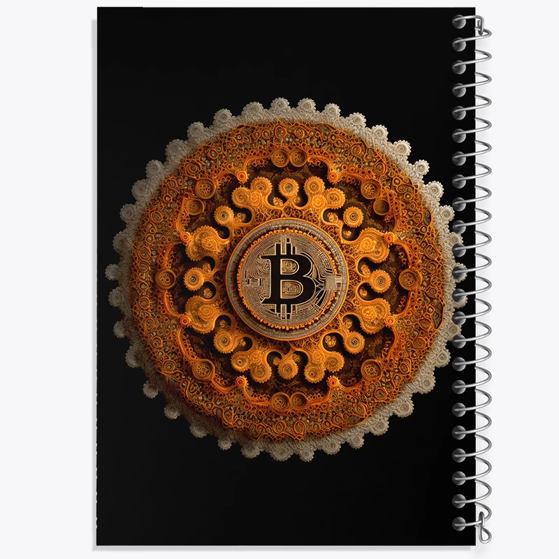 دفتر ژورنال نویسی 50 برگ خندالو مدل نقطه ای طرح بیت کوین (Bitcoin) کد F1642