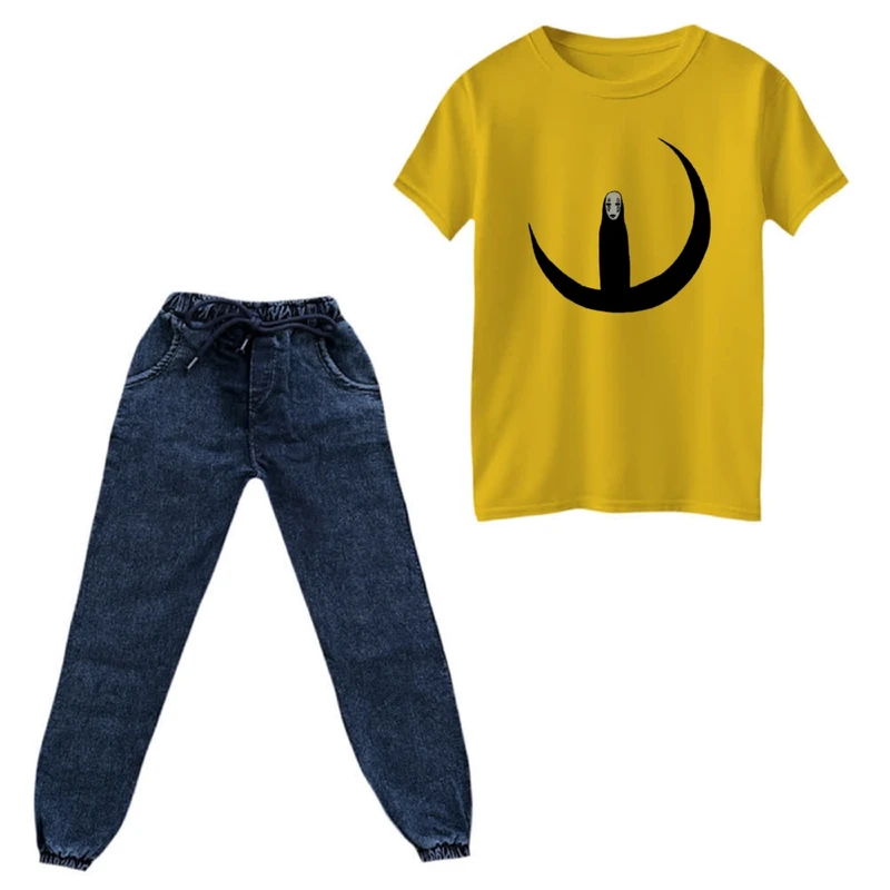 ست تی‌شرت و شلوار دخترانه مدل ماه و جادوگر کد۱