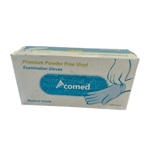 دستکش وینیل غیر پودری مدل CO1 سایز بزرگ (L) بسته 100 عددی