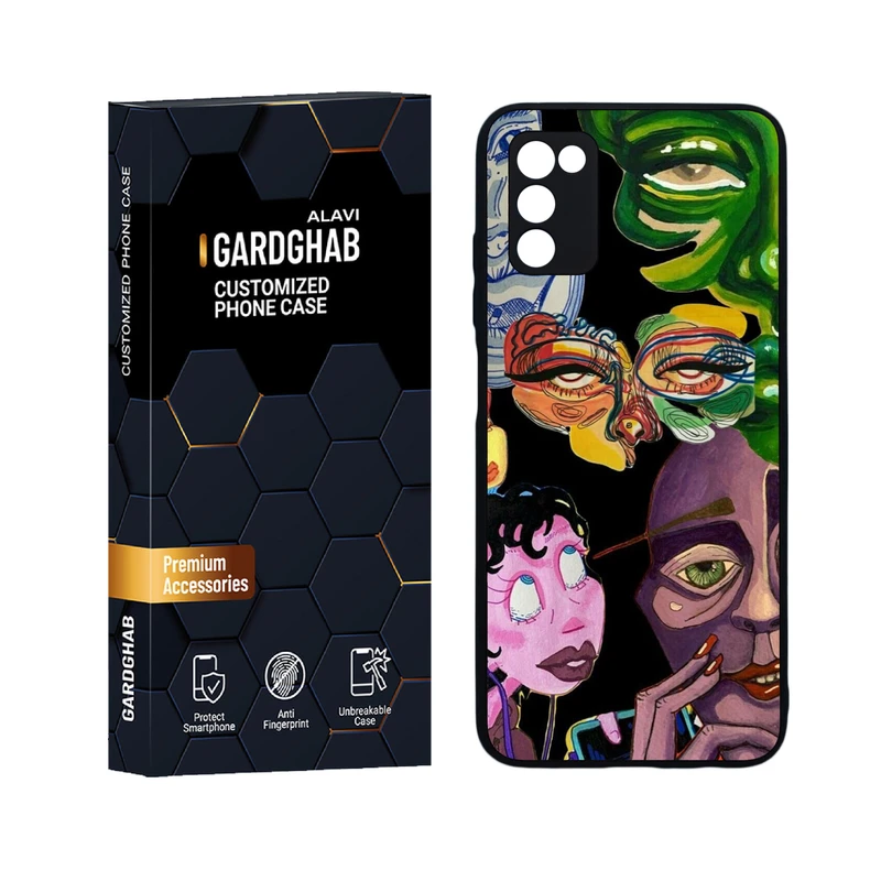 کاور گارد قاب علوی مدل دور ژله ای هنری مناسب برای گوشی موبایل سامسونگ Galaxy A03s