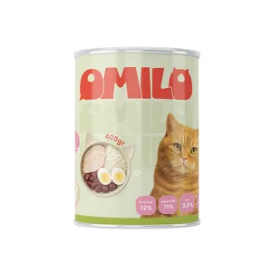 کنسرو غذای گربه اومیلو مدل چانک طعم بوقلمون وزن ۴۰۰ گرم