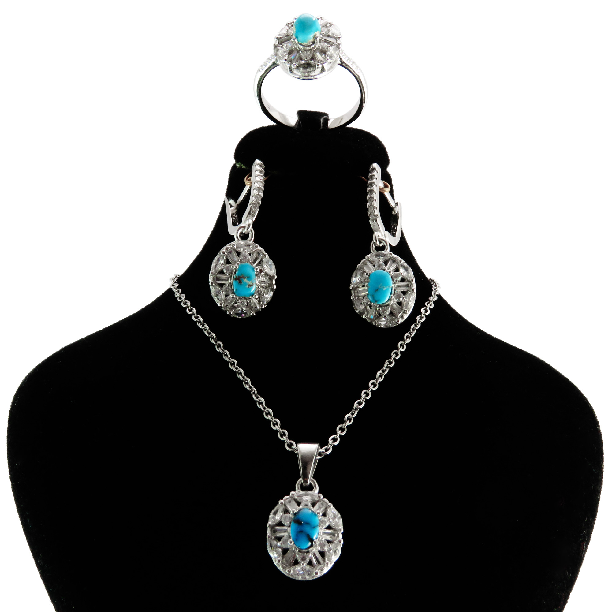 نیم ست نقره زنانه کد AV012