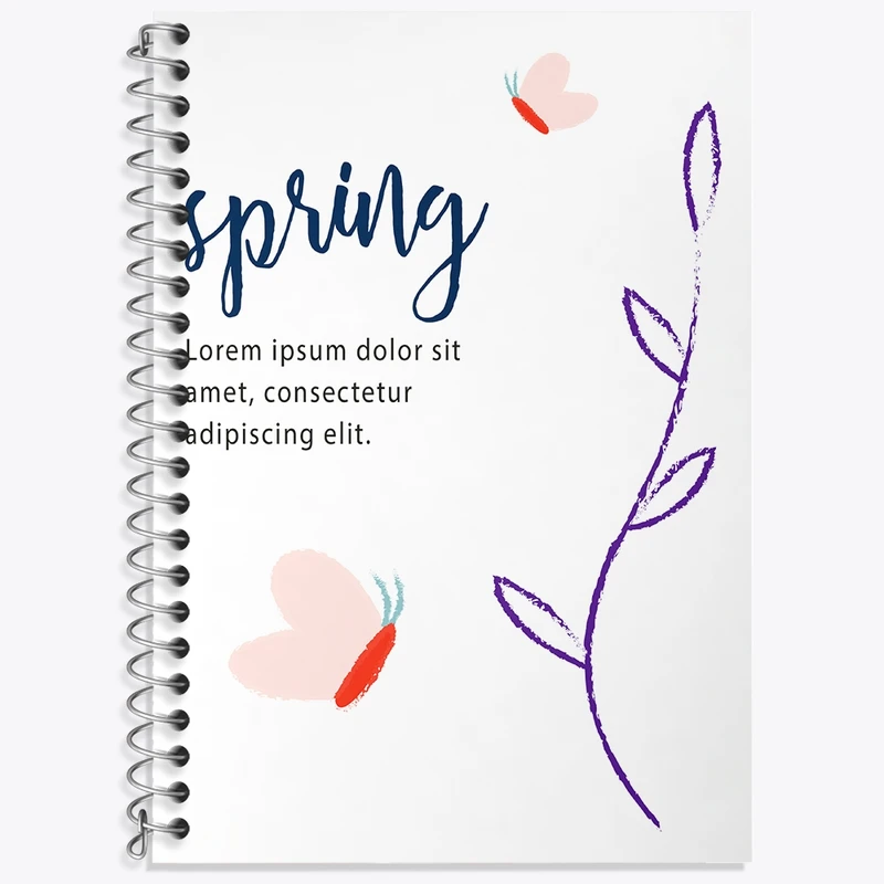 دفتر لغت 50 برگ خندالو طرح مینیمال بهار کد N105