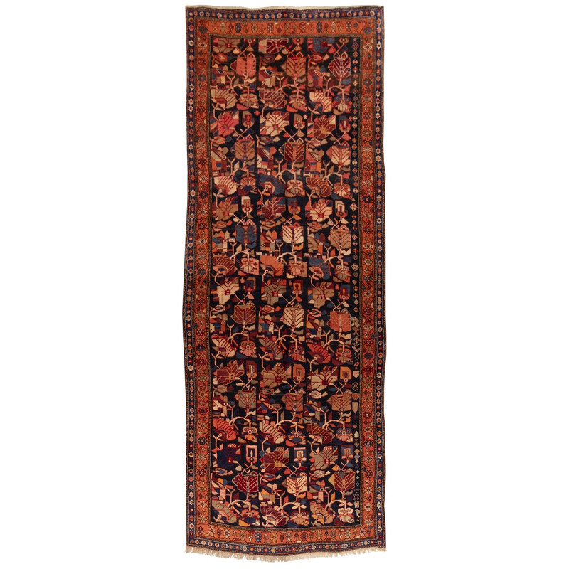 فرش قدیمی دستباف کناره طول چهار متر سی پرشیا کد 127028