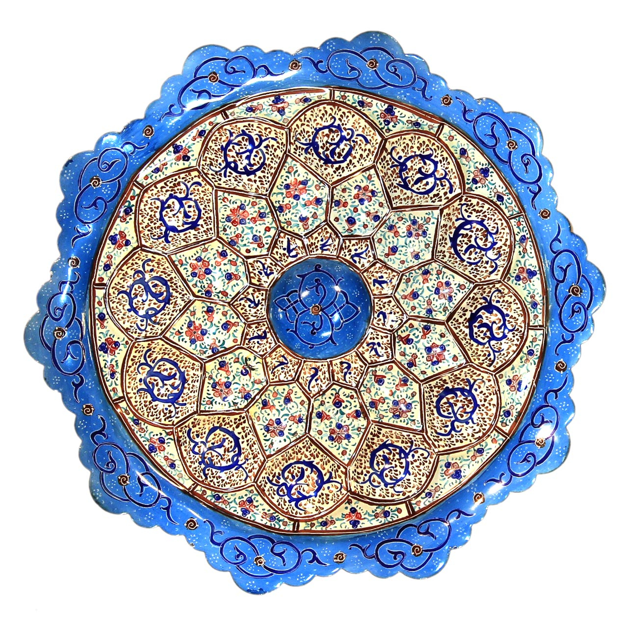 بشقاب مسی میناکاری کد 13-10002