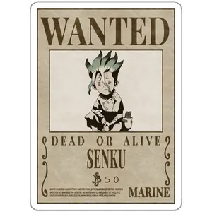 استیکر لپ تاپ مدل Dr Stone Ishigami Senku Wanted Poster