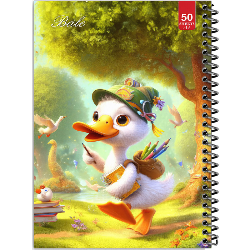دفتر نقاشی 50 برگ انتشارات بله طرح اردک نقاش کد A4-L437