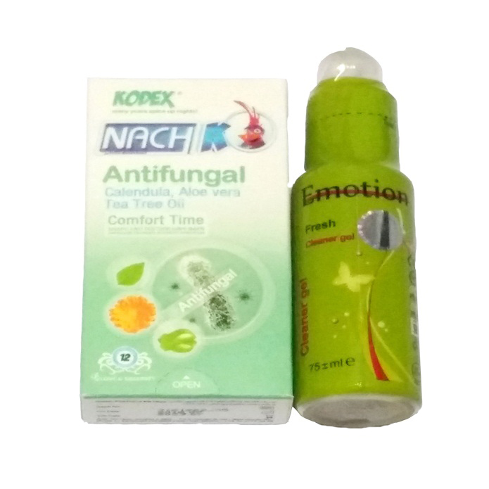 کاندوم کدکس مدل Antifungal بسته 12 عددی به همراه ژل ایموشن مدل Fresh