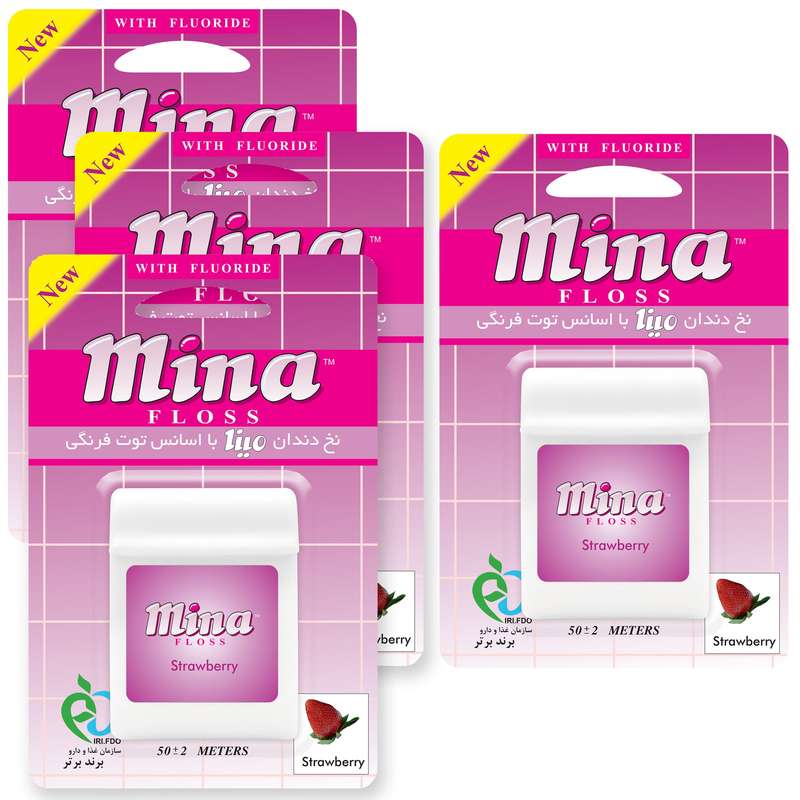 نخ دندان مینا مدل Strawberry بسته 4 عددی نخ دندان مینا مدل Strawberry بسته 4 عددی