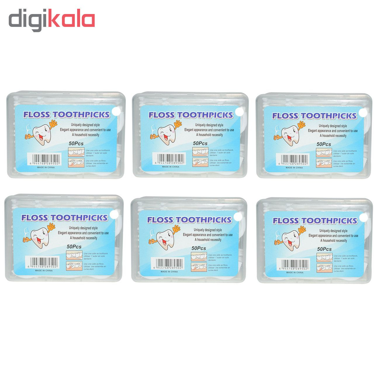 نخ دندان فلاس توتپیکس مدل 06 6 بسته 50 عددی