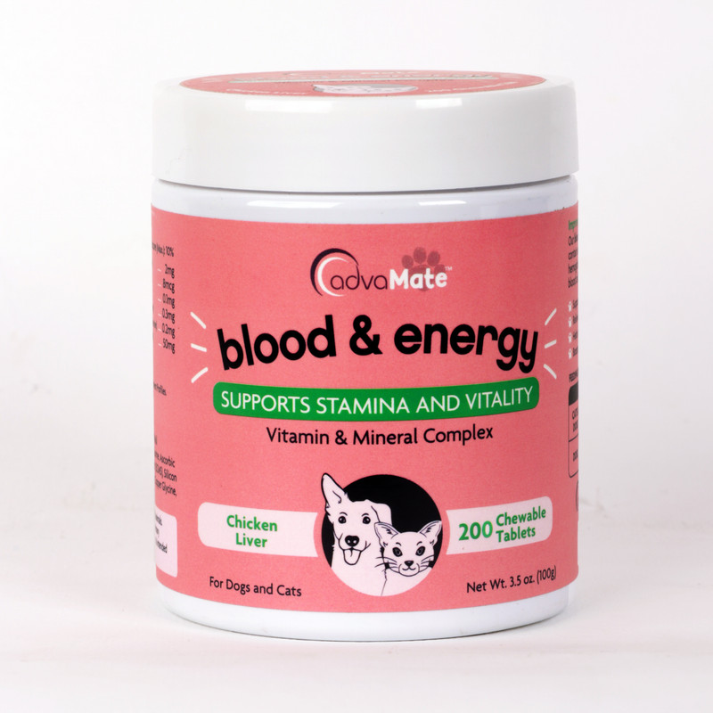 قرص مکمل خون ساز و انرژی زا سگ و گربه ادواکر مدل Blood Energy بسته 200 عددی