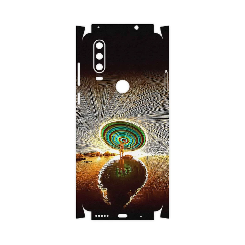 برچسب پوششی ماهوت مدل Night Light Fountain-FullSkin مناسب برای گوشی موبایل موتورولا One Action