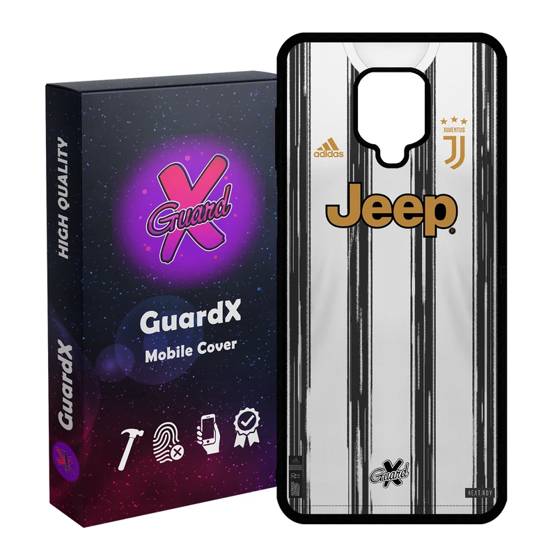 کاور گارد ایکس طرح یوونتوس مدل Glass10229 مناسب برای گوشی موبایل شیائومی Redmi Note 9S / Note 9 Pro / Note 9 Pro Max