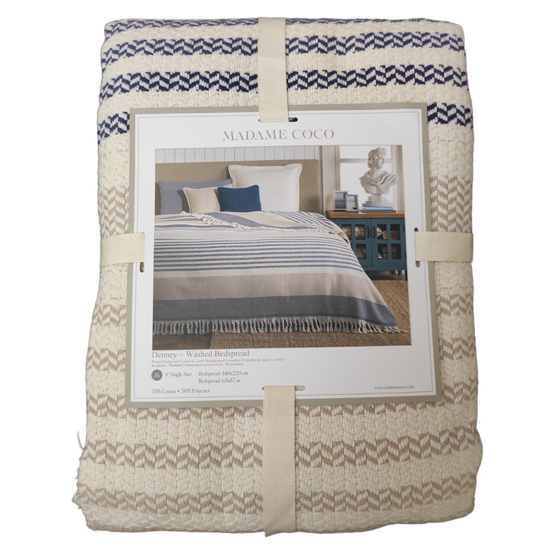 روتختی مادام کوکو مدل Denney Ekru Lacivert یک نفره سایز 220×160 سانتی متر