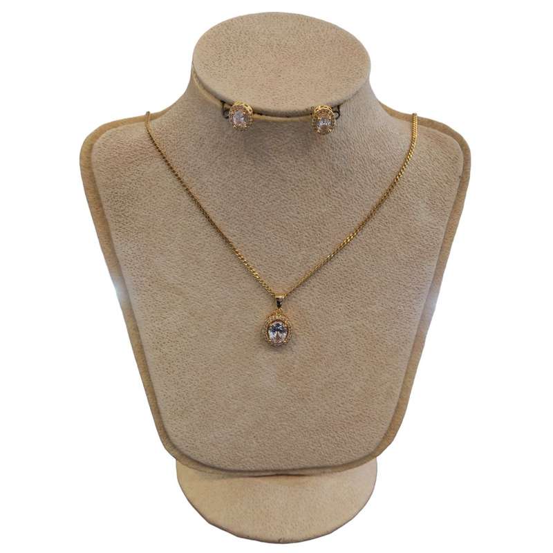 نیم ست زنانه مدل سنگ درشت دور نگین کد -YSX06 نیم ست زنانه مدل سنگ درشت دور نگین کد -YSX06