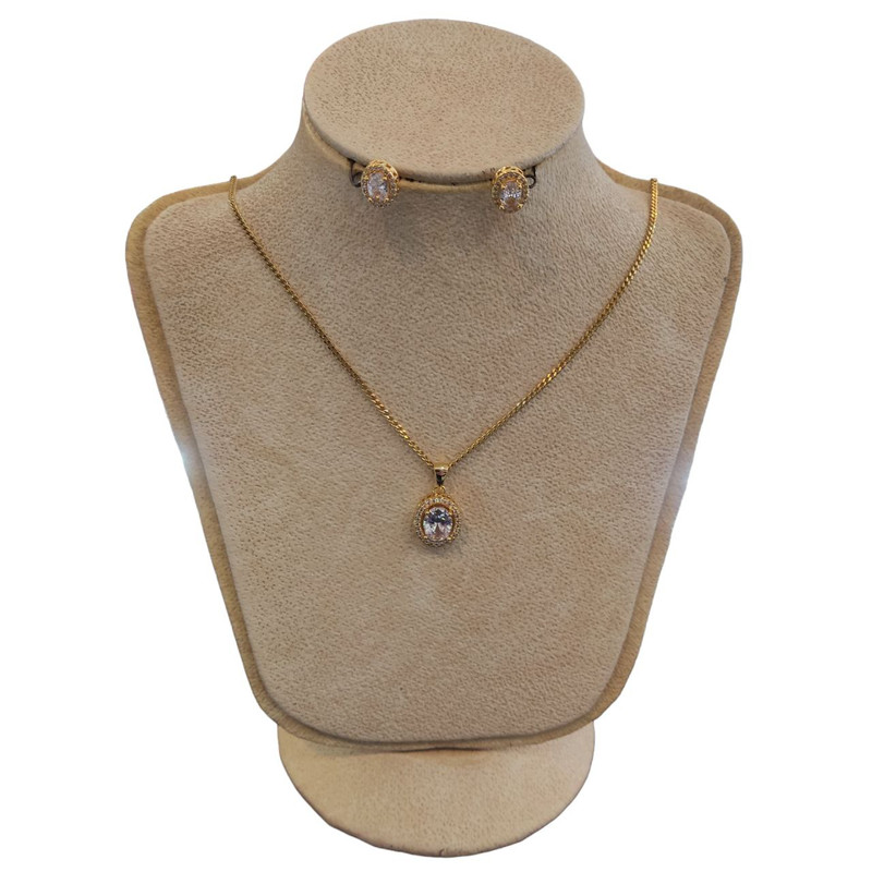 نیم ست زنانه مدل سنگ درشت دور نگین کد -YSX06 نیم ست زنانه مدل سنگ درشت دور نگین کد -YSX06