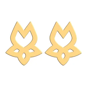 گوشواره طلا 18 عیار زنانه فرشته مدل اسلیمی WEL-000048