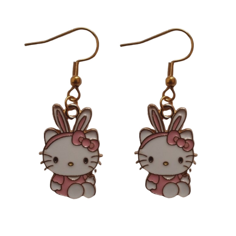 گوشواره دخترانه مدل گربه هلو کیتی گوشواره دخترانه مدل گربه هلو کیتی