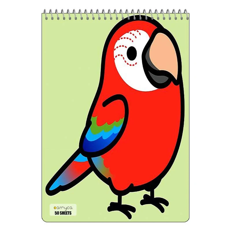 دفتر نقاشی 50 برگ سیمی کارنیکا طرح طوطی Parrot کد 69380