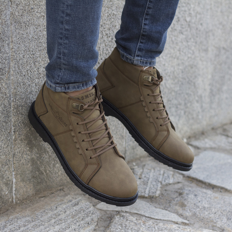 نیم بوت مردانه مدل شیک گام رنگ کرم