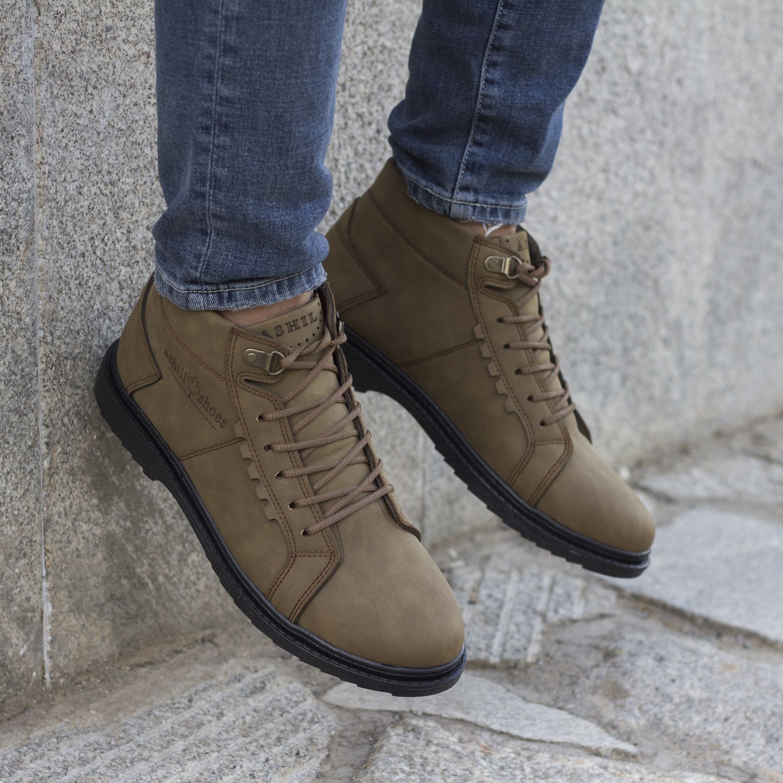 نیم بوت مردانه مدل Opiros رنگ قهوه ای -  - 4